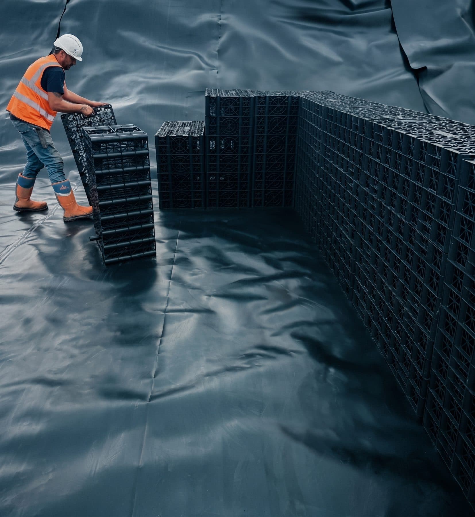 Crates placed by hand · attenuation build
