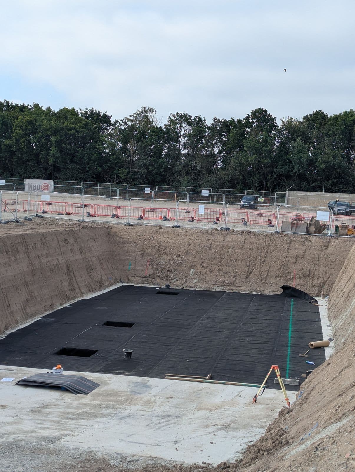 The lined plot at Suez Ashington in its deep excavation