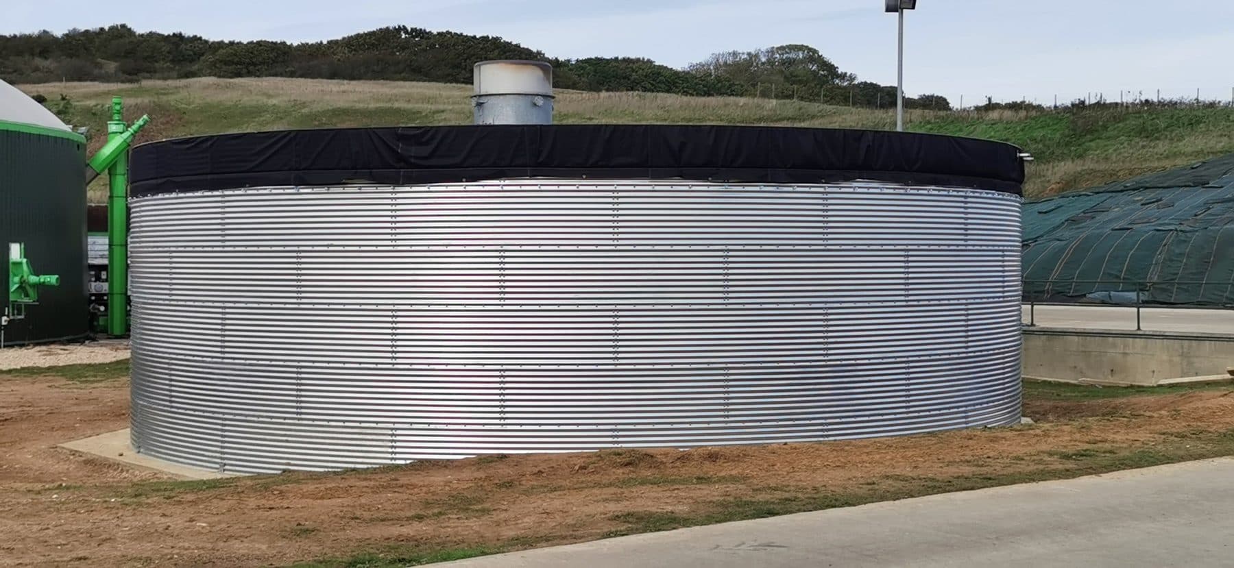 Galvanised tank in service