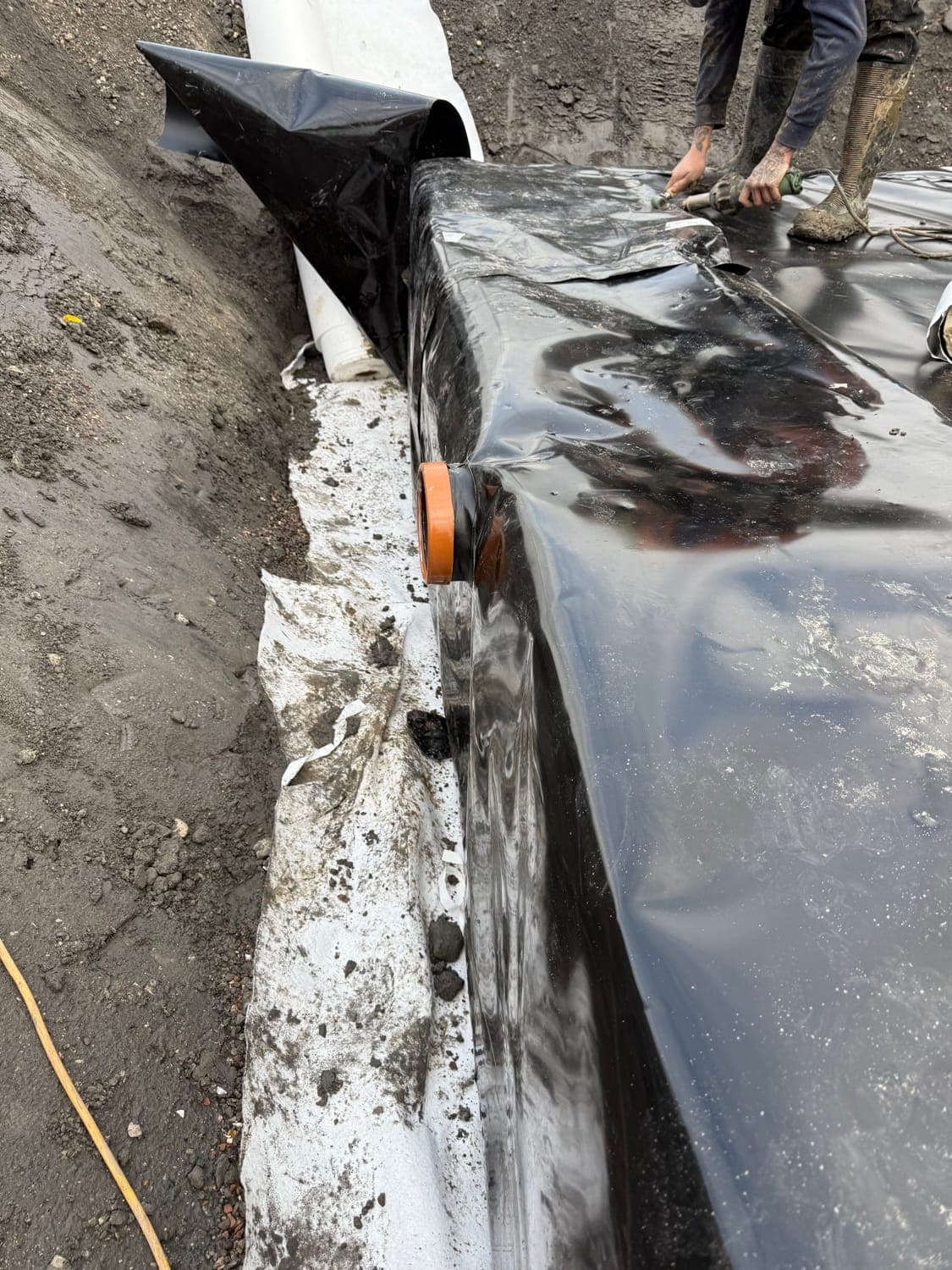 Membrane detailed around a pipe penetration at the Liverpool site